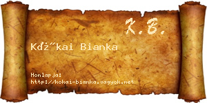Kókai Bianka névjegykártya